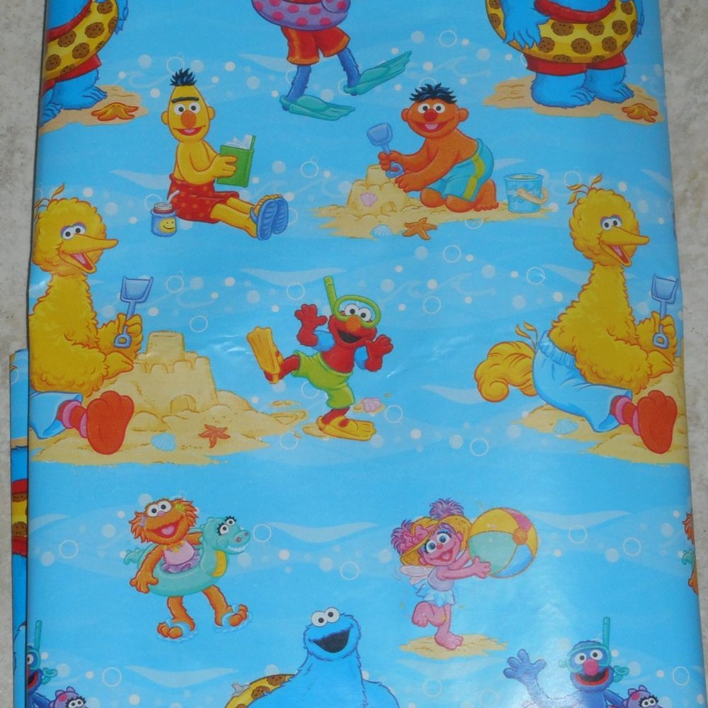SESAME STREET @ the BEACH WRAPPING PAPER ROLL